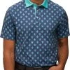 Waggle Men's Turtle Back Golf Polo Blue/green