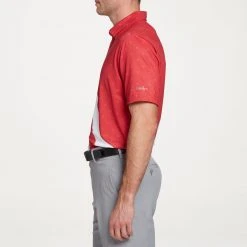 Walter Hagen Men's Perfect 11 USA Waving Flag Print Golf Polo Waving Flag Positive Red -Golf Apparel Sales Shop unnamed file 876