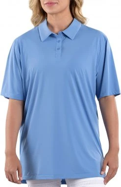 SwingDish Women's Boyfriend Short Sleeve Golf Polo Black