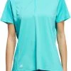 Adidas Women's 1/4 Zip Mock Neck Golf Polo Semi Mint Rush