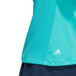 Adidas Women's 1/4 Zip Mock Neck Golf Polo Semi Mint Rush -Golf Apparel Sales Shop unnamed file 8996