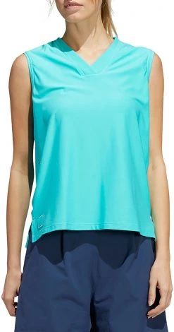 Adidas Women's Go-To Sleeveless Golf Polo Semi Mint Rush