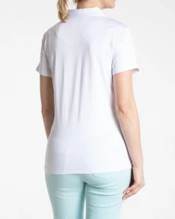 Sport Haley Women's Hannah Short Sleeve Solid Golf Polo White -Golf Apparel Sales Shop unnamed file 9126