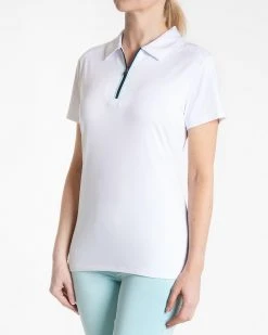 Sport Haley Women's Hannah Short Sleeve Solid Golf Polo White -Golf Apparel Sales Shop unnamed file 9127