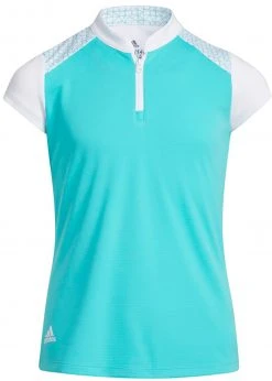 Adidas Girls' Colorblock Golf Polo Semi Mint Rush