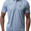 TravisMathew Men's Play Maker Golf Polo Heather Copen Blue -Golf Apparel Sales Shop unnamed file 9145