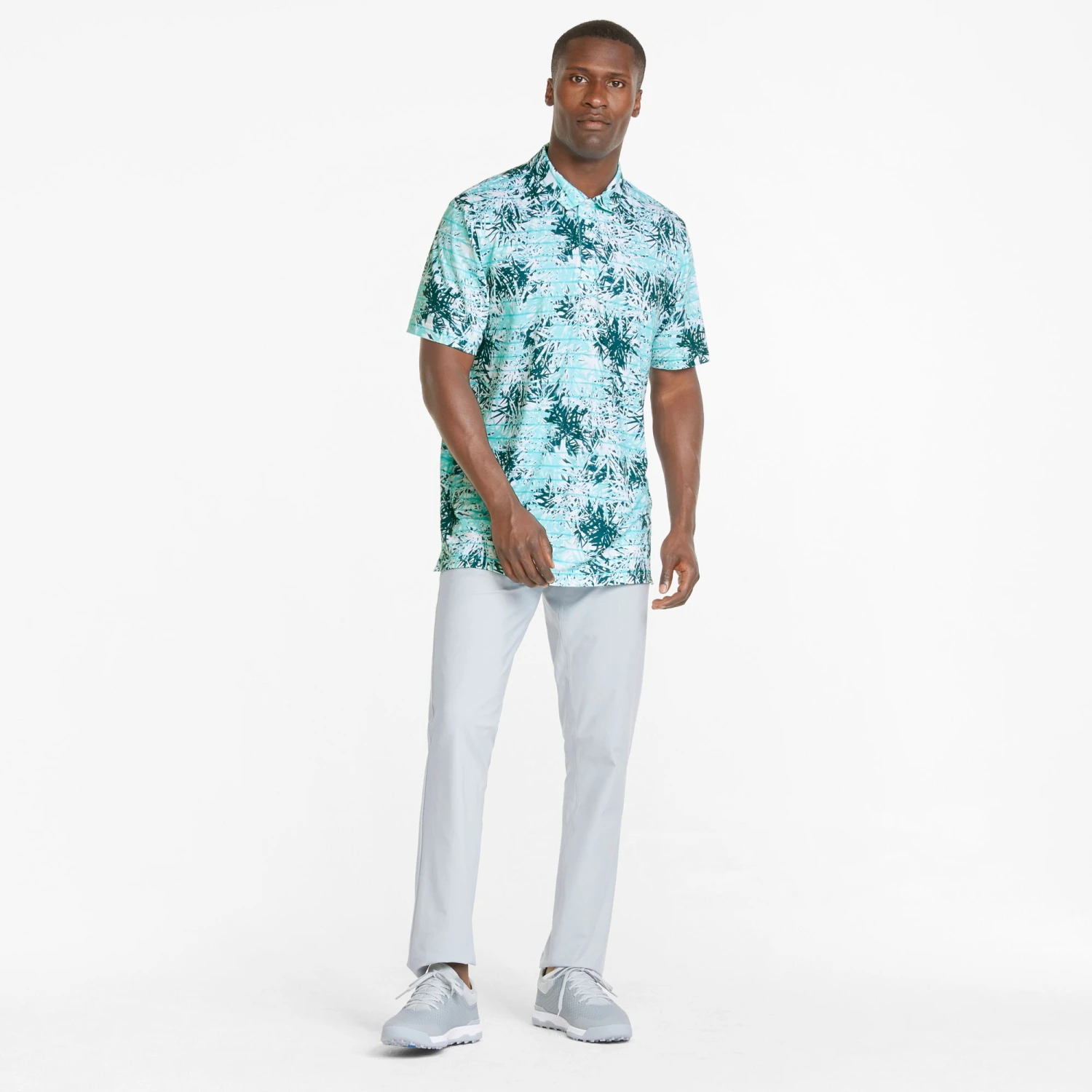 PUMA Men's CLOUDSPUN Tropic Golf Polo Angel Blue/blue Coral 4 PUMA Men's CLOUDSPUN Tropic Golf Polo Angel Blue/blue Coral - Image 2