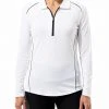 SanSoleil Women's Sunglow Long Sleeve Piping Golf Polo White/black 2 SanSoleil Women's Sunglow Long Sleeve Piping Golf Polo White/black -Golf Apparel Sales Shop unnamed file 9390
