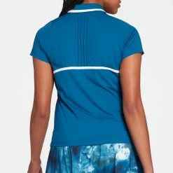 Slazenger Women's Pin Tuck Golf Polo Ocean Floor -Golf Apparel Sales Shop unnamed file 9432