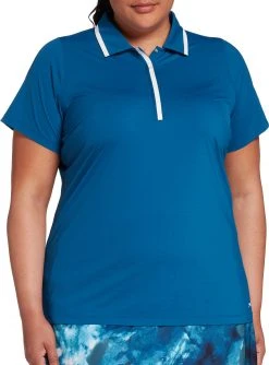 Slazenger Women's Pin Tuck Golf Polo Ocean Floor -Golf Apparel Sales Shop unnamed file 9433