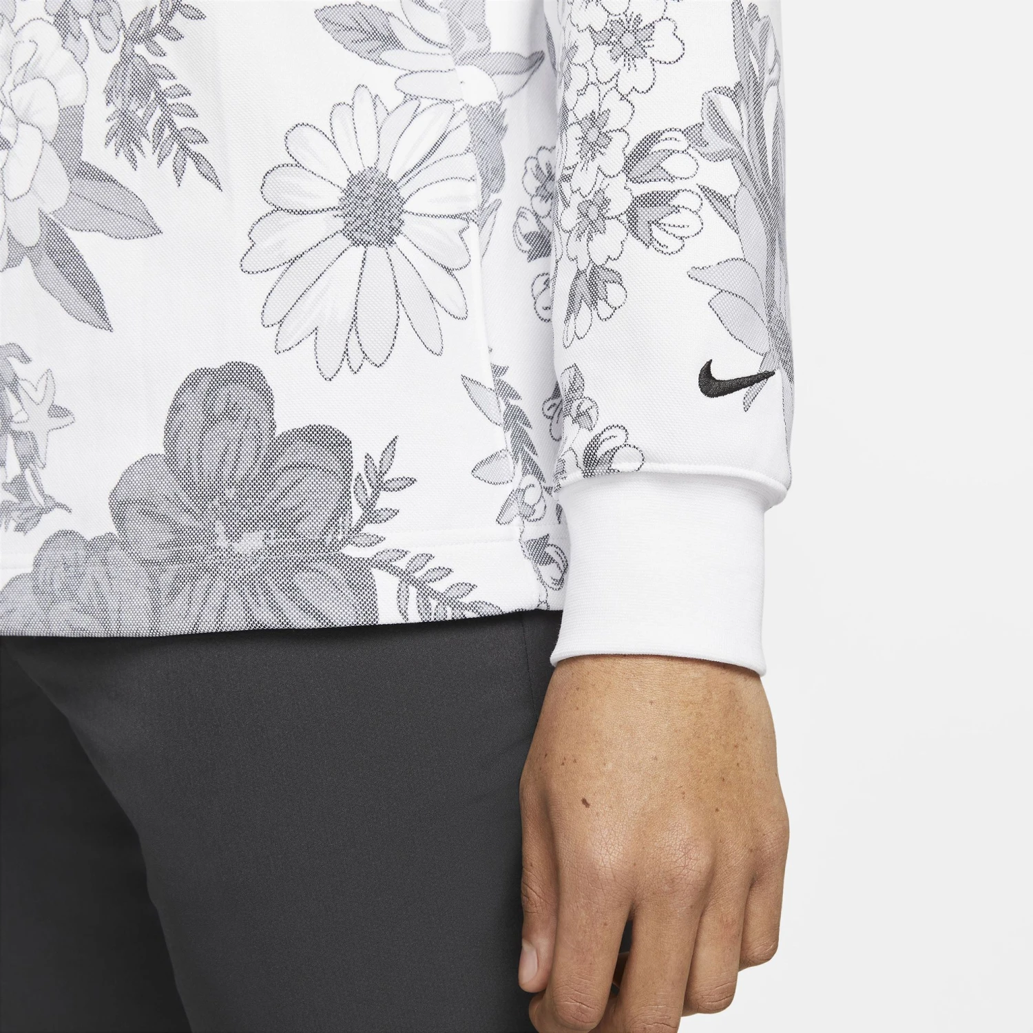 Nike Men's Dri-FIT Floral Long Sleeve Golf Top White/white 7 Nike Men's Dri-FIT Floral Long Sleeve Golf Top White/white - Image 5