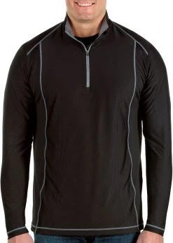 Antigua Men's Tempo 1/2 Zip Pullover (Big & Tall) Black/steel
