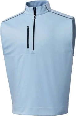 FootJoy Men's Heather Blocked 1/4 Zip Golf Vest Blue Fog