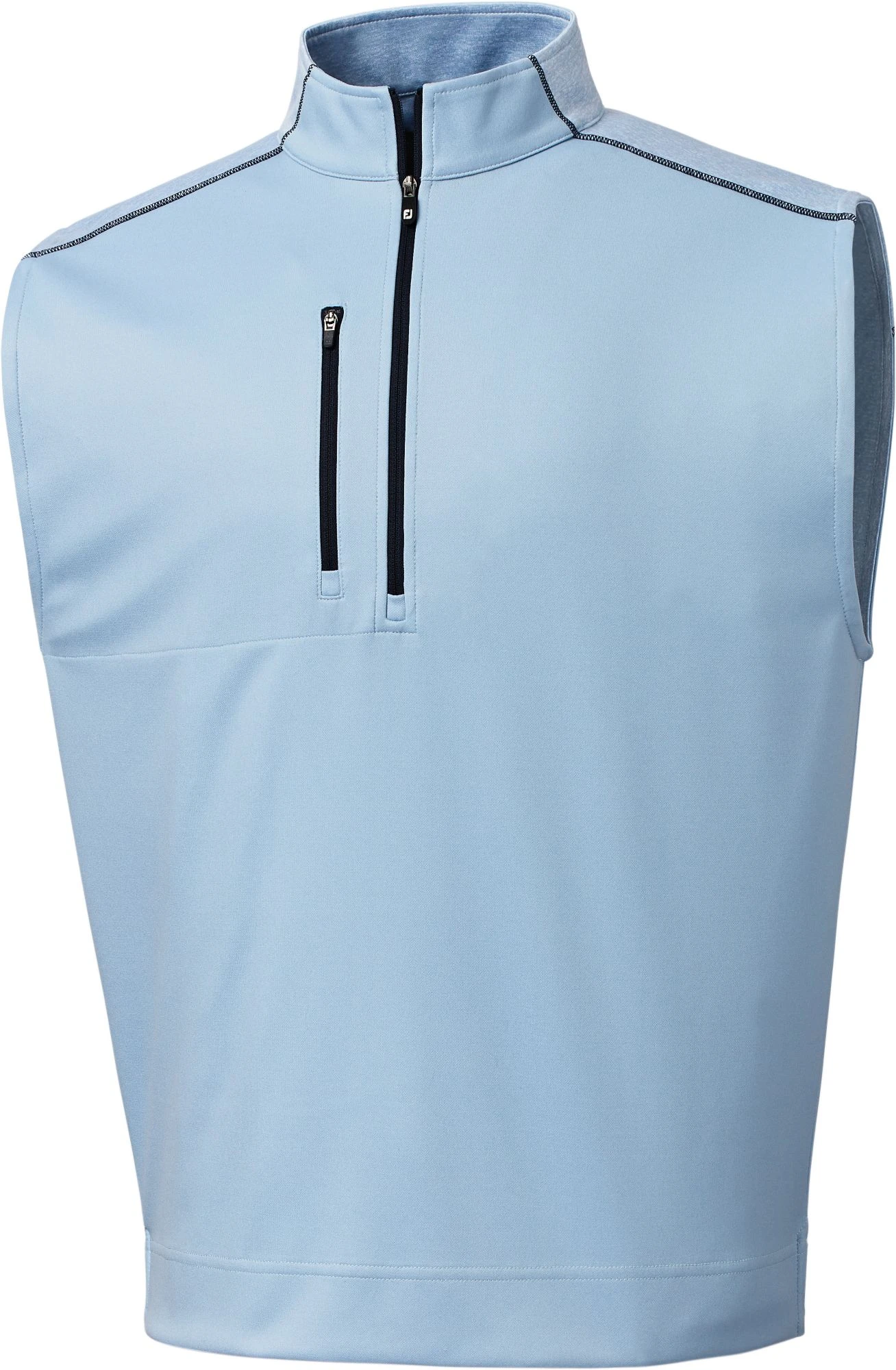 FootJoy Men's Heather Blocked 1/4 Zip Golf Vest Blue Fog 3 FootJoy Men's Heather Blocked 1/4 Zip Golf Vest Blue Fog