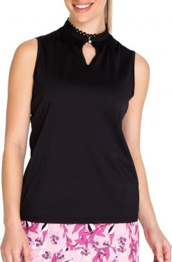Sport Haley Women's Baronne Sleeveless Golf Polo Black