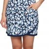 Lady Hagen Women's 17" Tummy Control Pull-On Wrap Golf Skort Oversized Dot Navy