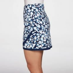 Lady Hagen Women's 17" Tummy Control Pull-On Wrap Golf Skort Oversized Dot Navy -Golf Apparel Sales Shop unnamed file 989