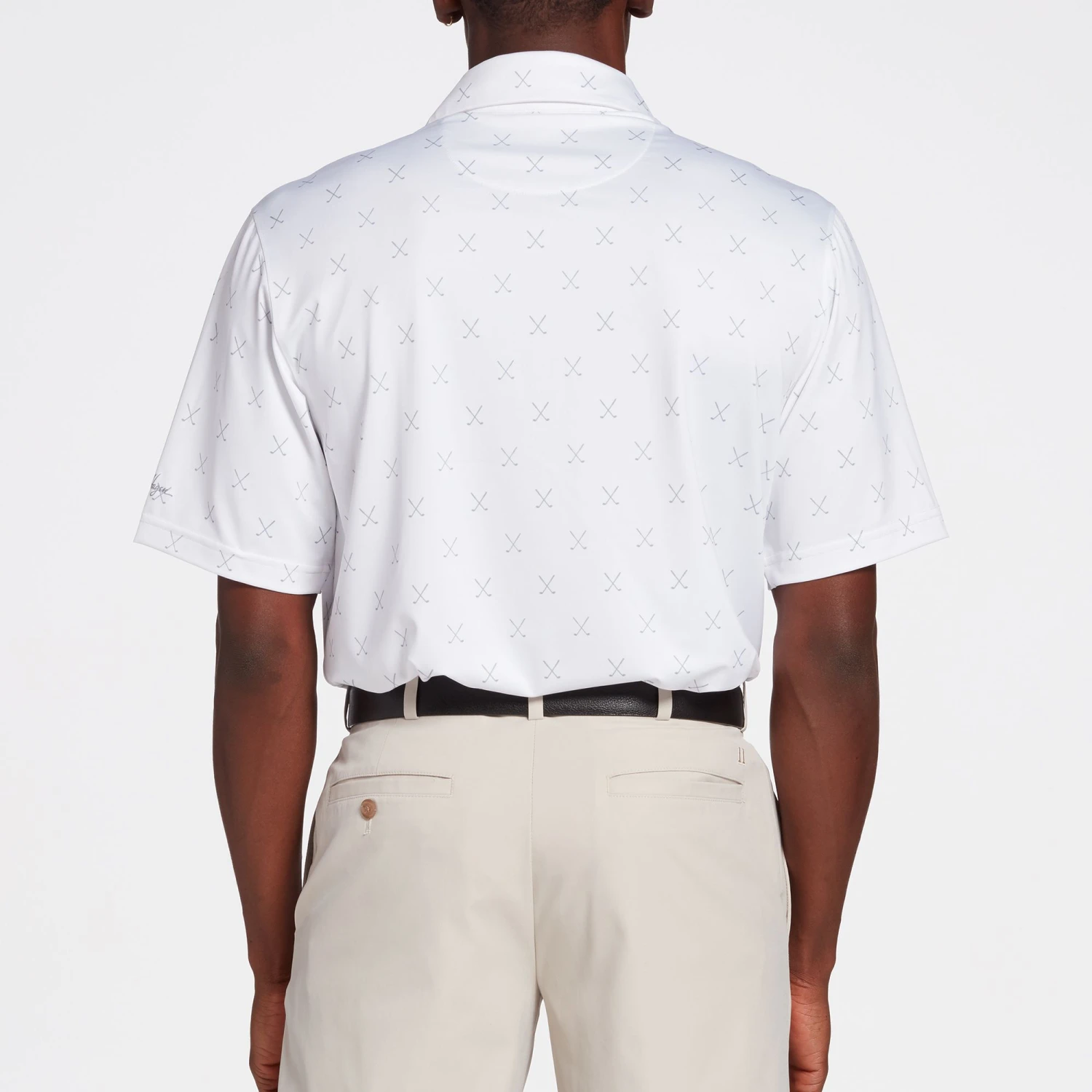 Walter Hagen Men's Perfect 11 Cross Clubs Golf Polo Crisp White/light Grey 4 Walter Hagen Men's Perfect 11 Cross Clubs Golf Polo Crisp White/light Grey - Image 2