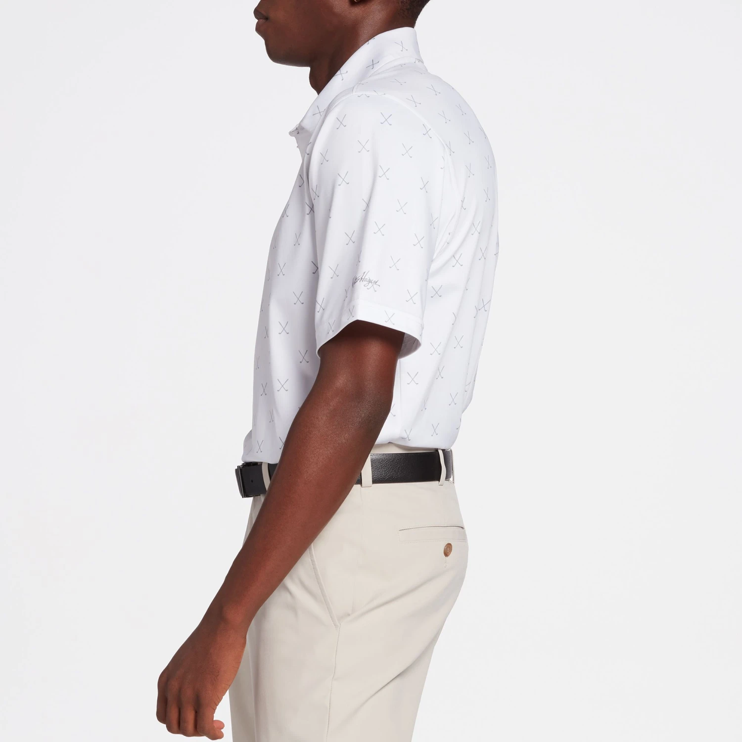 Walter Hagen Men's Perfect 11 Cross Clubs Golf Polo Crisp White/light Grey 5 Walter Hagen Men's Perfect 11 Cross Clubs Golf Polo Crisp White/light Grey - Image 3