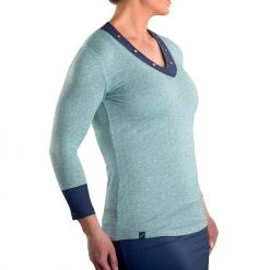 SwingDish Women's Nessa Heather Long Sleeve Golf Top Teal 9 SwingDish Women's Nessa Heather Long Sleeve Golf Top Teal -Golf Apparel Sales Shop unnamed file 9973